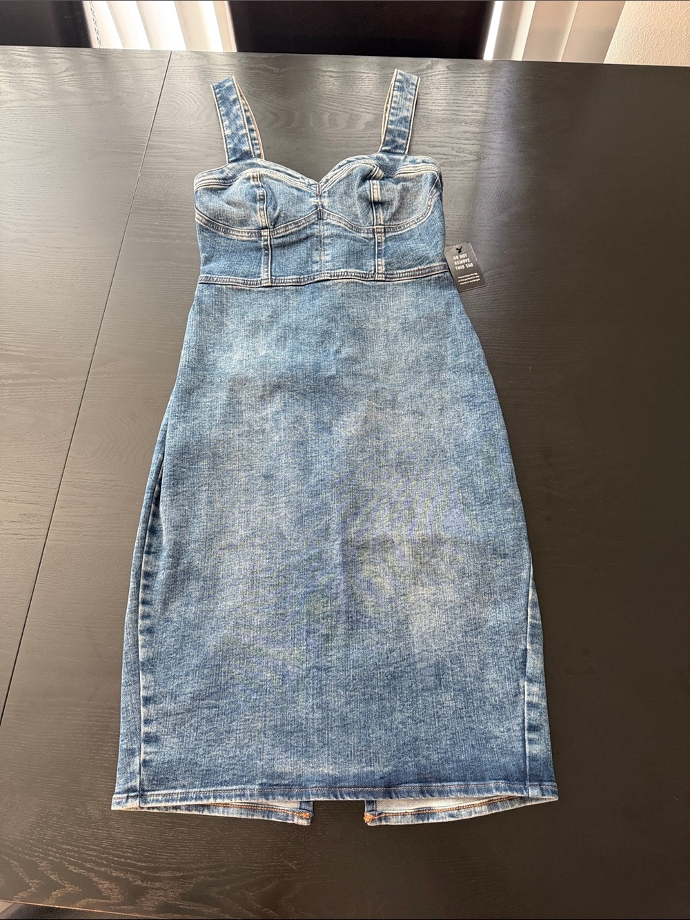 Express - Denim Bustier Midi Dress with Back Zip